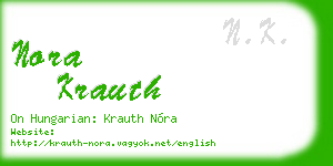 nora krauth business card
